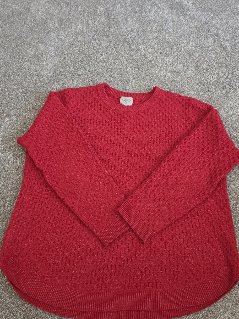 St. John's Bay Red Cable-Knit Crewneck Sweater